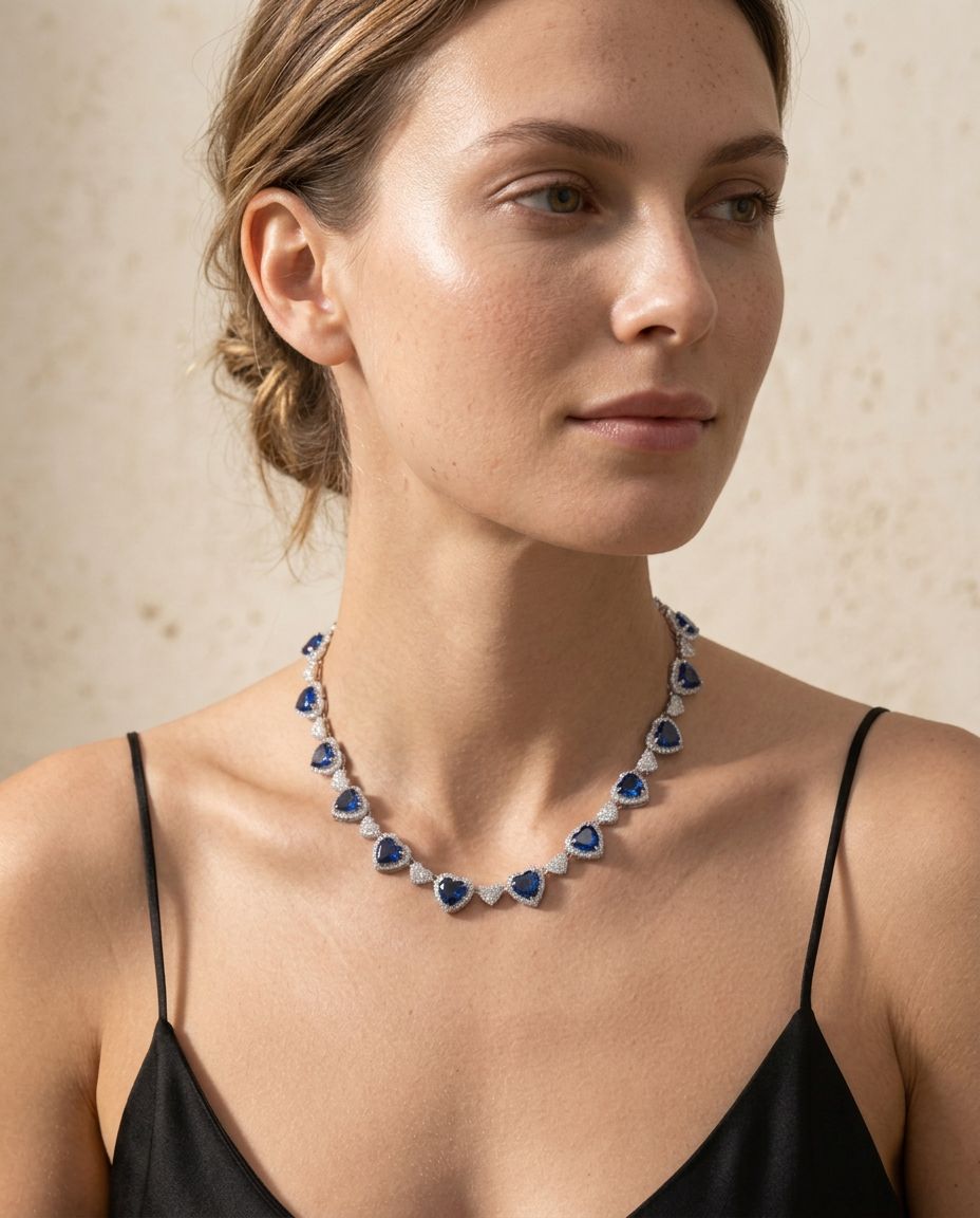 The Heart, Sapphire heart necklace by RW