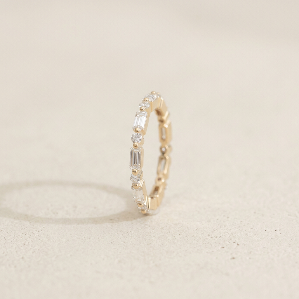 The Sequence, Baguette and round diamond band by RW